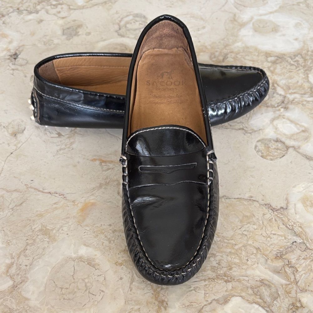 Sacoor Brothers Women's Patent Leather Drivers Loafers